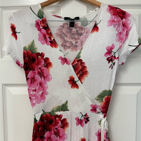 Forever 21 Pink Ruffled Wrap Maxi Dress Size S - Picture 2 of 11